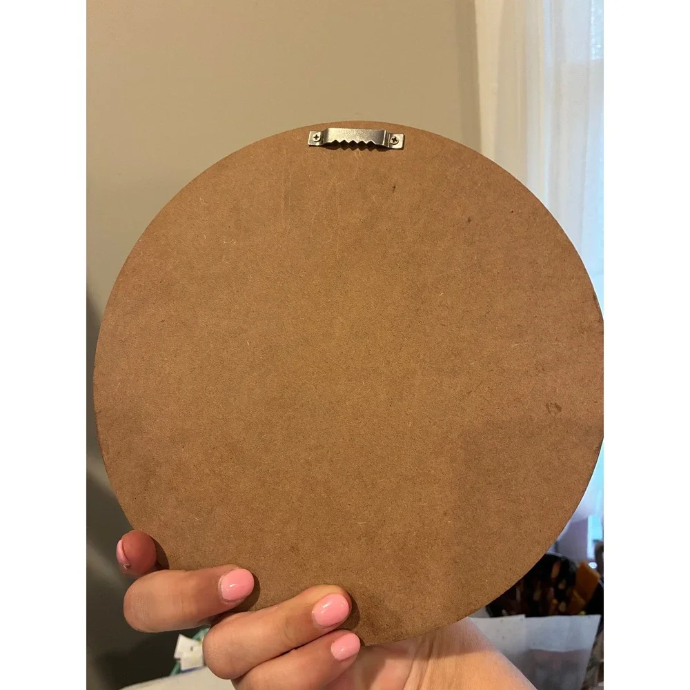Boho Round Terracotta Wall Mirror White Rainbow Wave Pattern 6